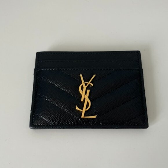 Yves Saint Laurent Accessories - YSL BLACK CASSANDRE CARD CASE WALLET